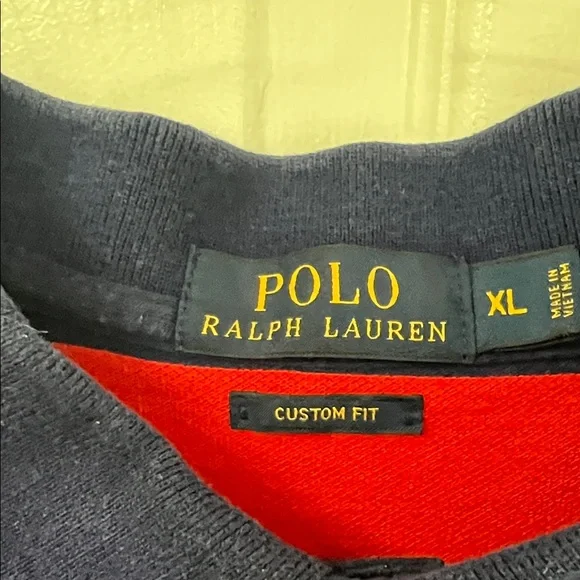 Polo by Ralph Lauren Men's Blue & Red Striped Polo -Custom Fit - size XL - Picture 2 of 5